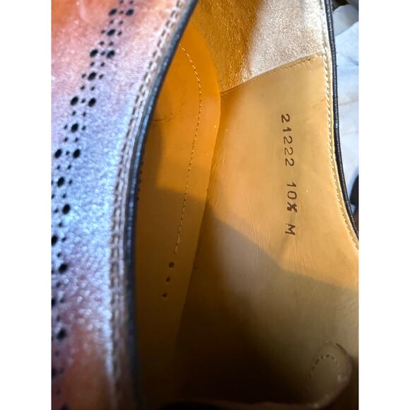 Magnanni Leyton Cap-Toe Oxford Dress Shoes Mens 10.5 Brown Cognac Leather Brogue